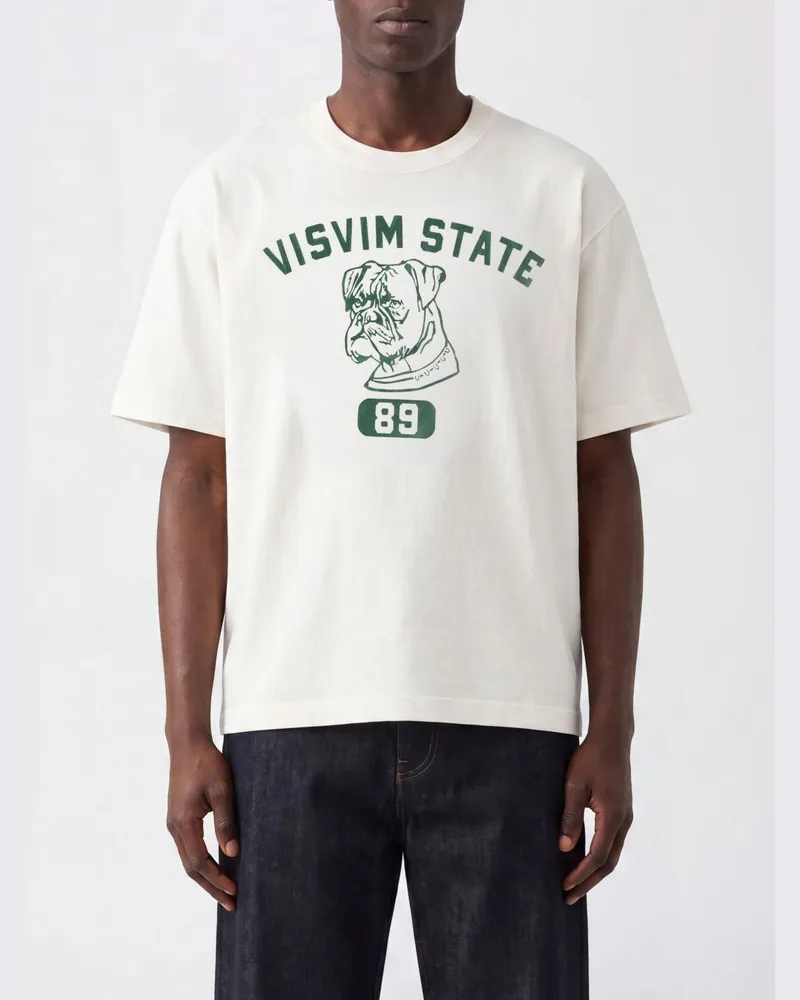 Visvim Baumwoll-T-Shirt mit Rundhalsausschnitt von mit Kontrastlogo auf der Brust Weiß