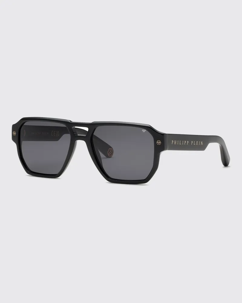 Philipp Plein Stud Sonnenbrille aus Acetat Schwarz