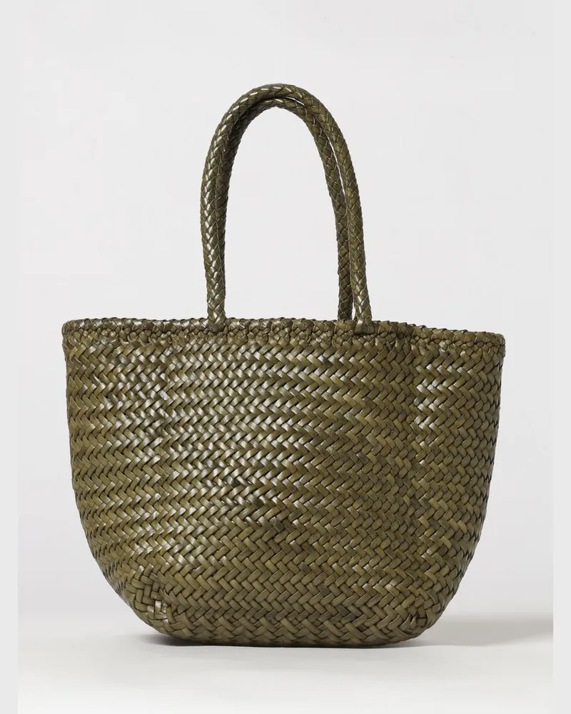 Dragon Diffusion Grace Tote-Bag aus geflochtenem Leder mit Doppelgriff Beige