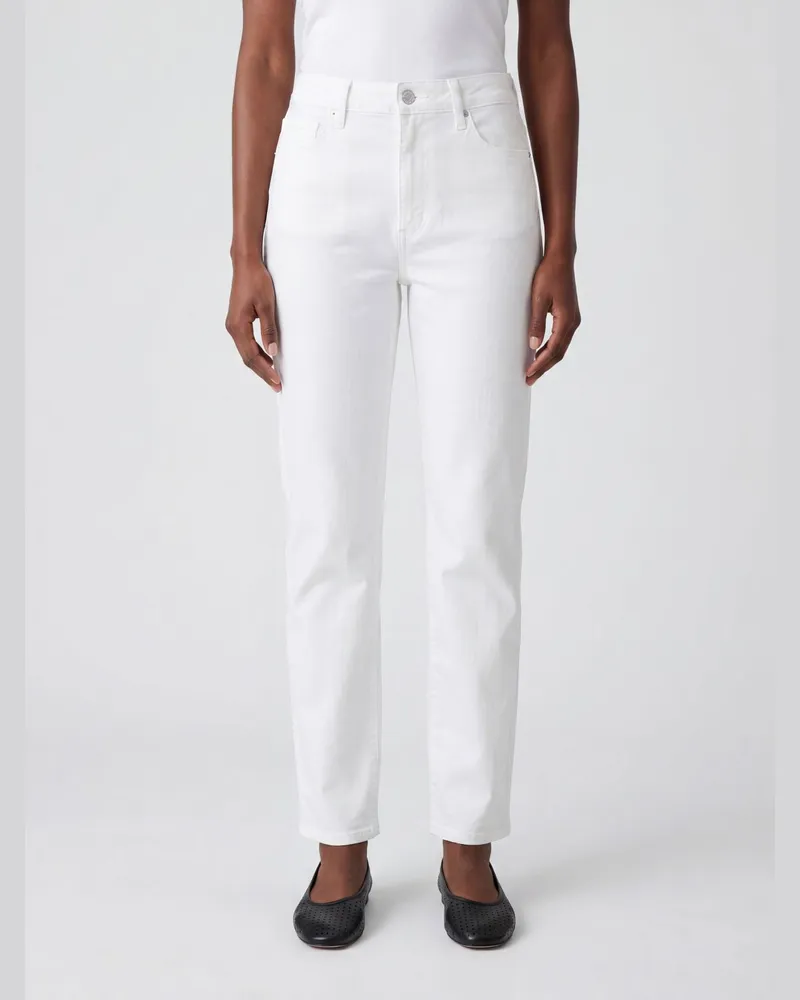 Paige High-Waist Straight-Leg Jeans Mason aus Stretch-Baumwoll-Denim Weiß