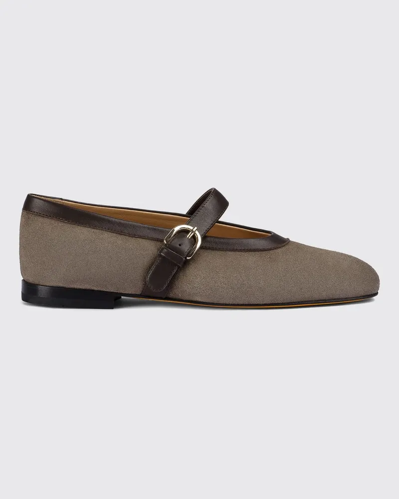 Doucal´s Mary Jane Ballerinas aus Veloursleder mit Riemen Kaffee