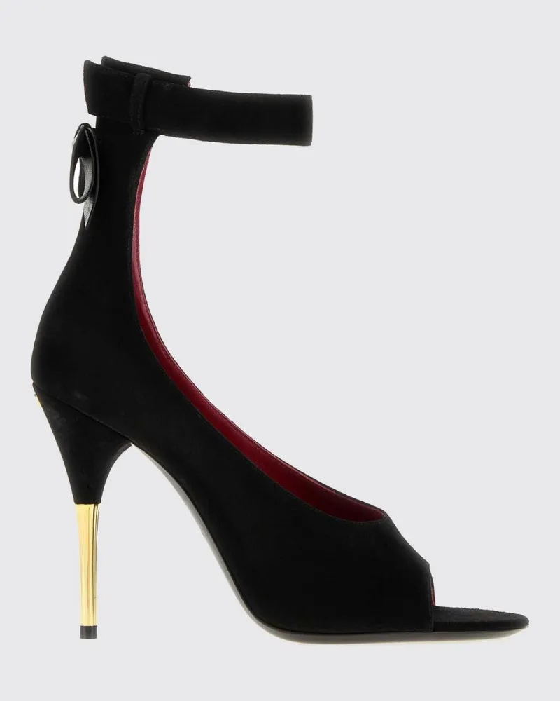 Valentino Garavani Fatale High-Heel-Sandalen aus Veloursleder mit Schleife und Peeptoe Schwarz
