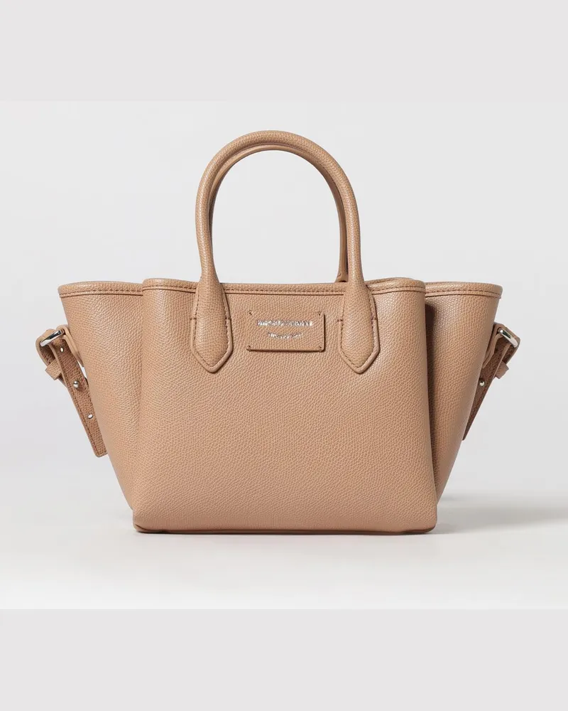 Emporio Armani Schultertasche aus genarbtem Kunstleder Haselnuss