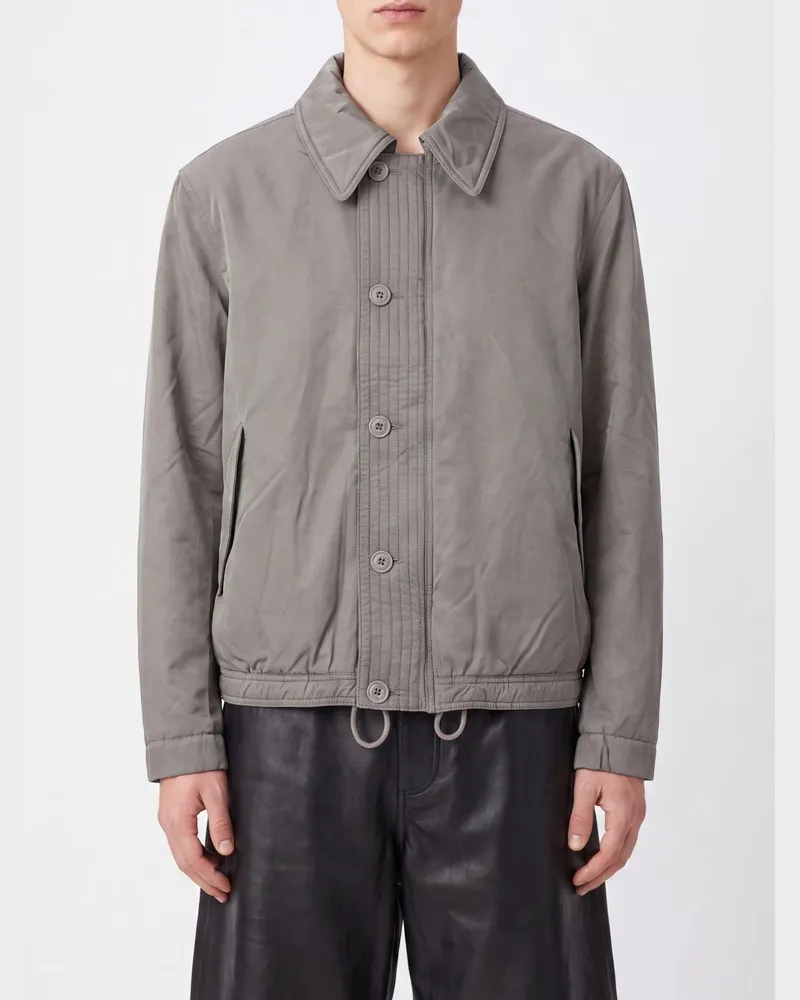 Our Legacy Hemdjacke aus Baumwoll-Nylon-Mischung mit Kordelzug am Saum Anthrazit