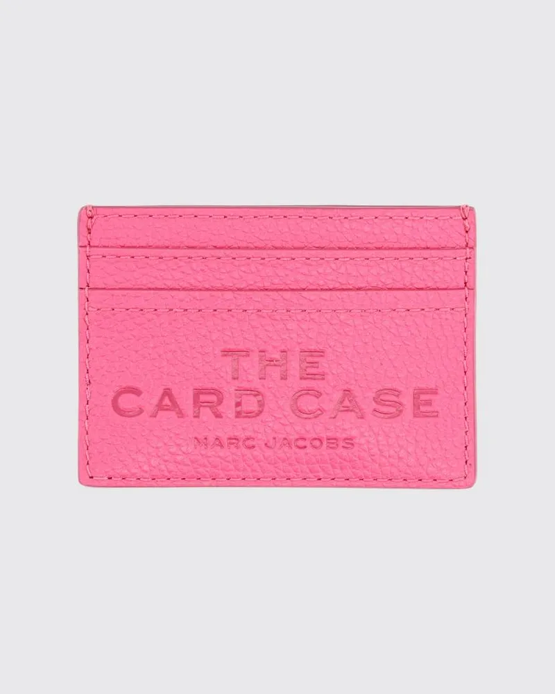 Marc Jacobs The Card Case Kartenetui aus genarbtem Leder Fuchsia