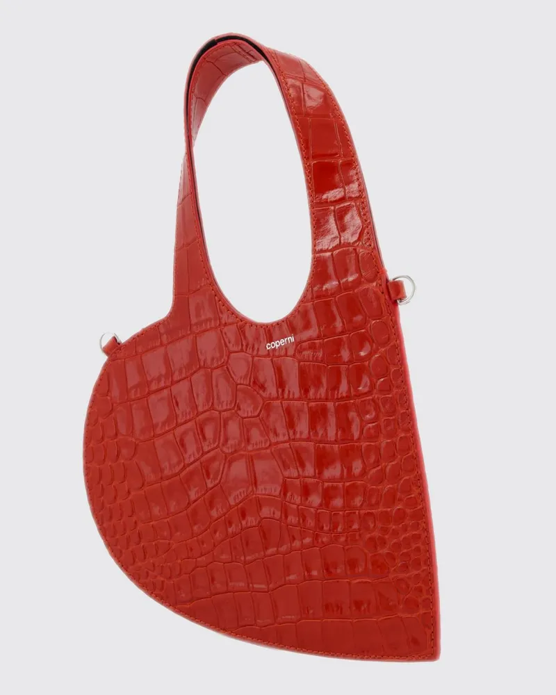 COPERNI Herzförmige Heart Schultertasche von aus Leder in Kroko-Optik Rot