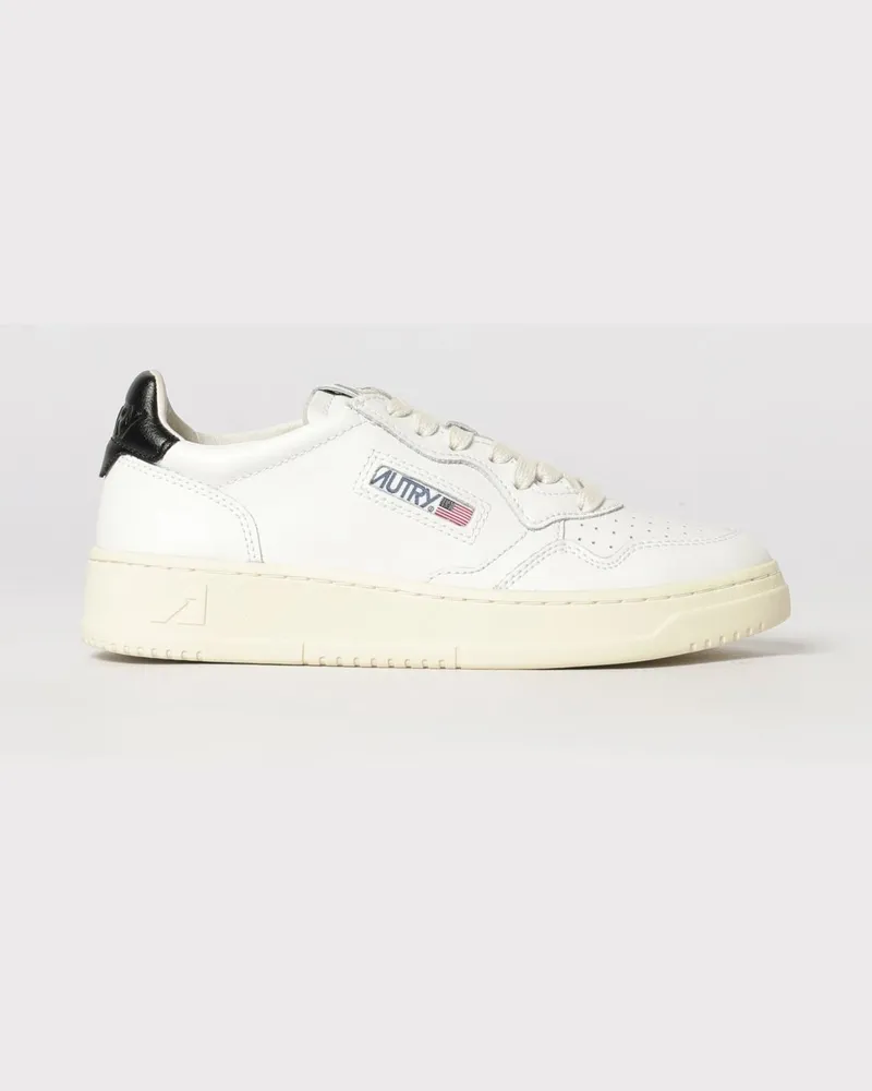 AUTRY Medalist Low Bicolor-Ledersneaker mit perforierter Spitze Schwarz