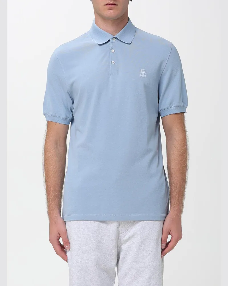 Brunello Cucinelli Polo herren Hellblau