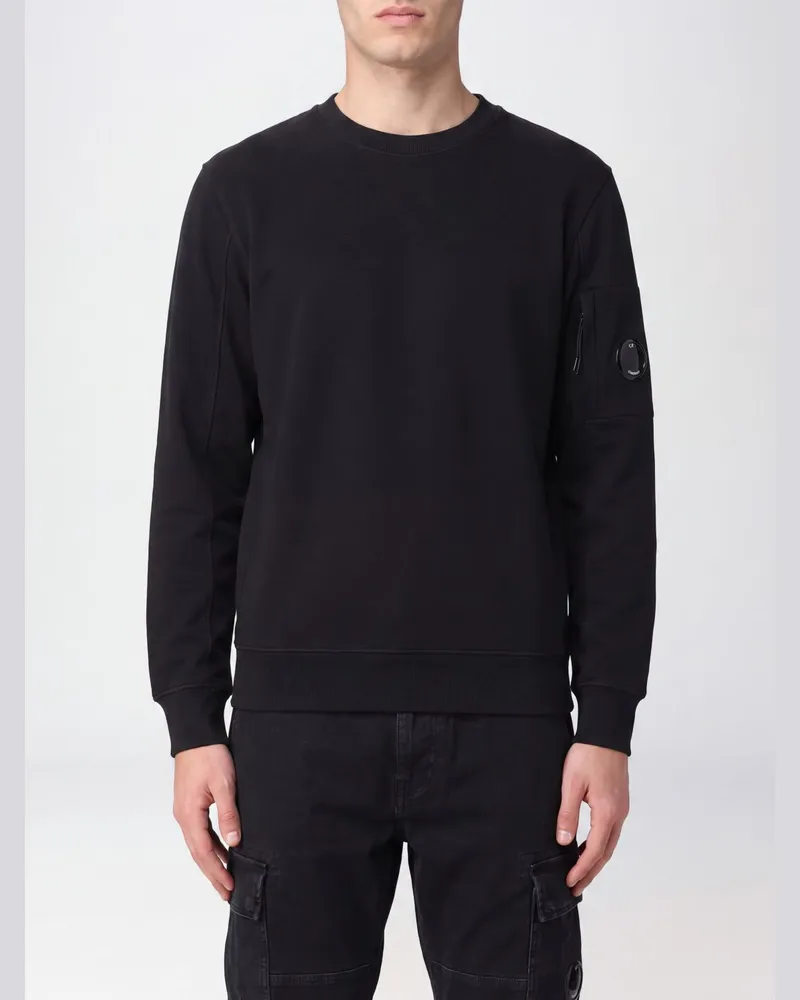 C.P. Company Rundhals-Sweatshirt aus Baumwolle mit appliziertem Logo Grau