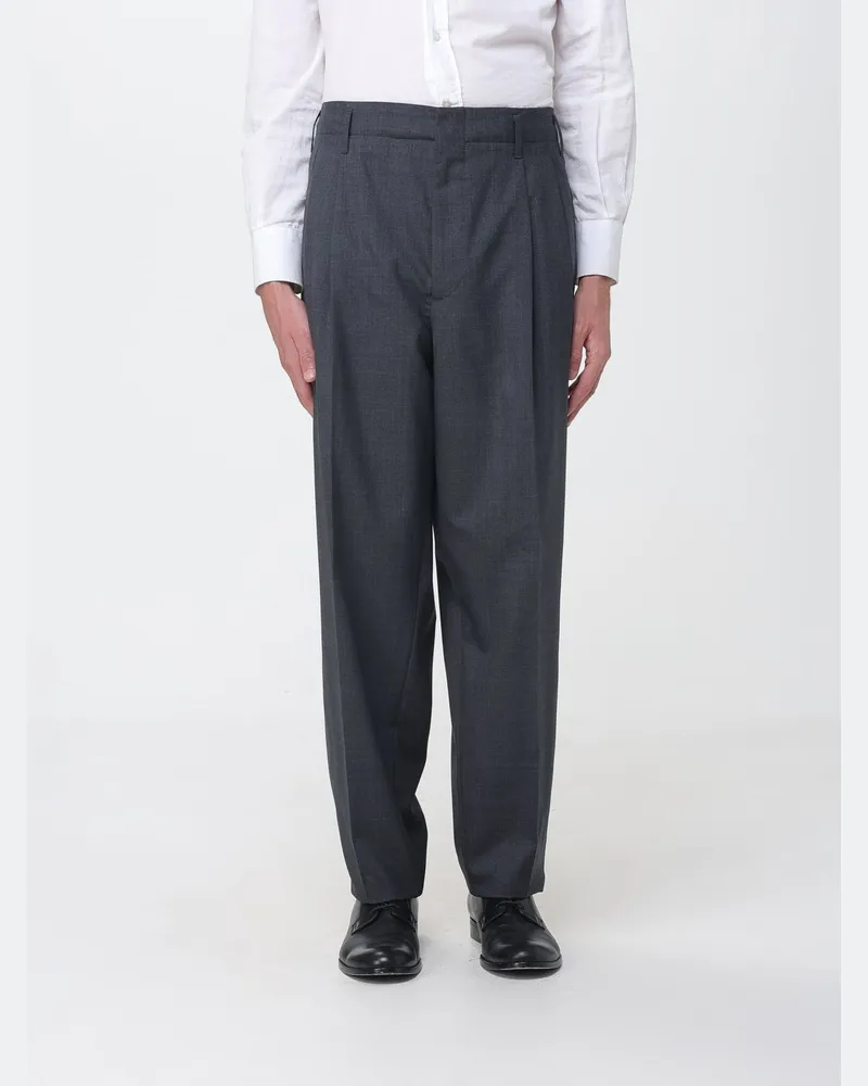 Brunello Cucinelli Maßgeschneiderte Wollhose mit weitem Bein Charcoal