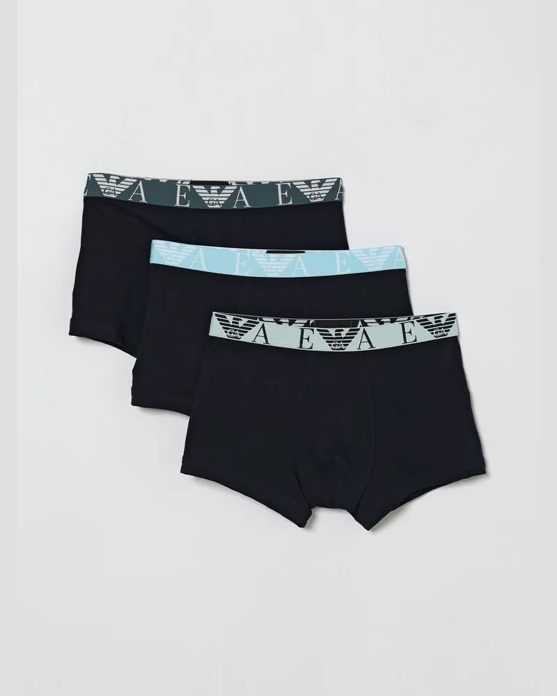 Emporio Armani 3er-Set Boxer-Slips aus Stretch-Baumwolle mit Jacquard-Logo Blau