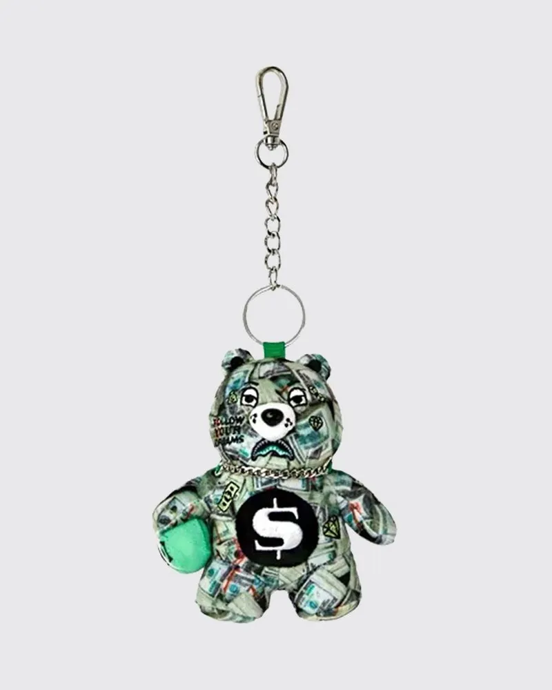 Sprayground Teddybär-Schlüsselanhänger aus Fleece mit Grafikdruck und Karabinerhaken Bunt