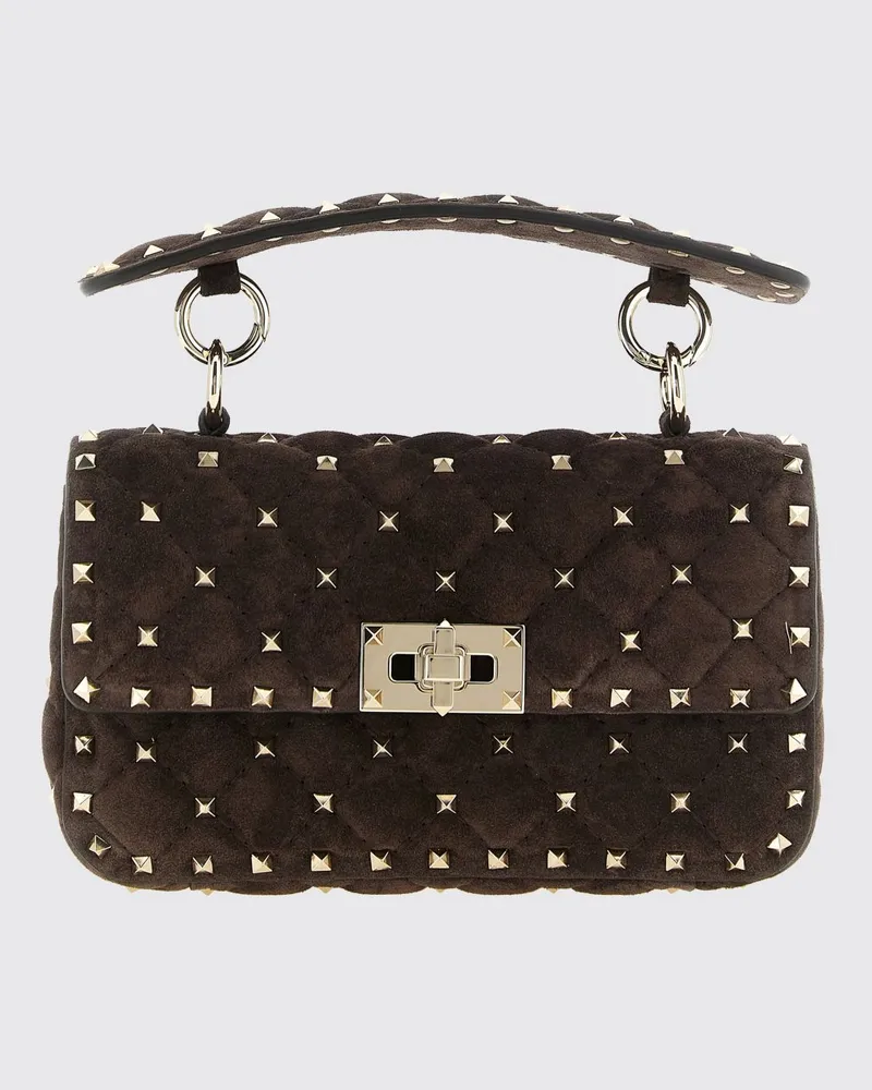 Valentino Garavani Rockstud Spike Handtasche von aus gestepptem Leder mit Nieten Braun
