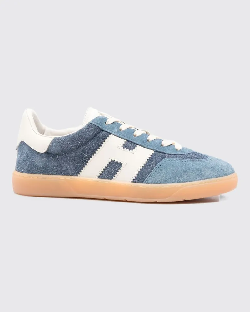 Hogan Cool Leder- und Wildleder-Sneakers mit H-Logo und Gummisohle Blau