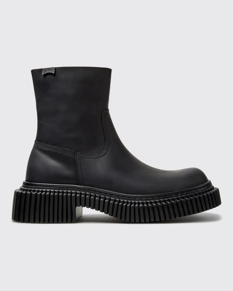Camper Pix Berlin Stiefeletten aus Kalbsleder mit seitlichem Reißverschluss Schwarz