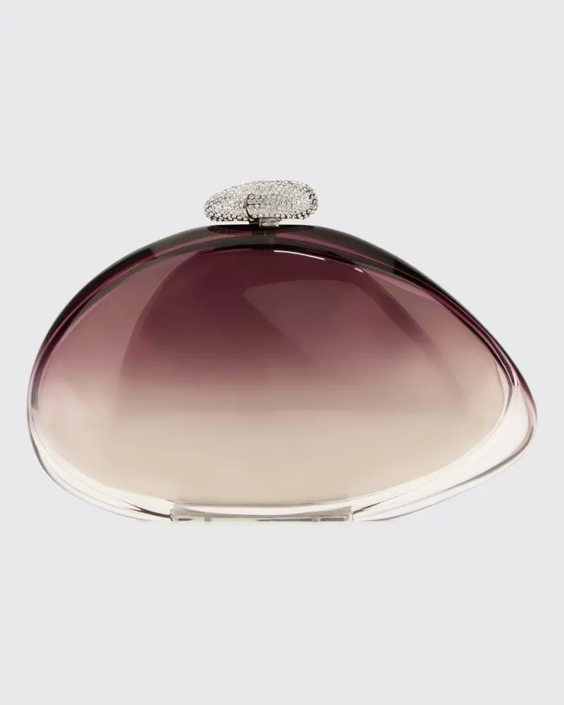 Benedetta Bruzziches Ariel Clutch aus Methacrylat mit asymmetrischer Form und Seidenfutter Violett