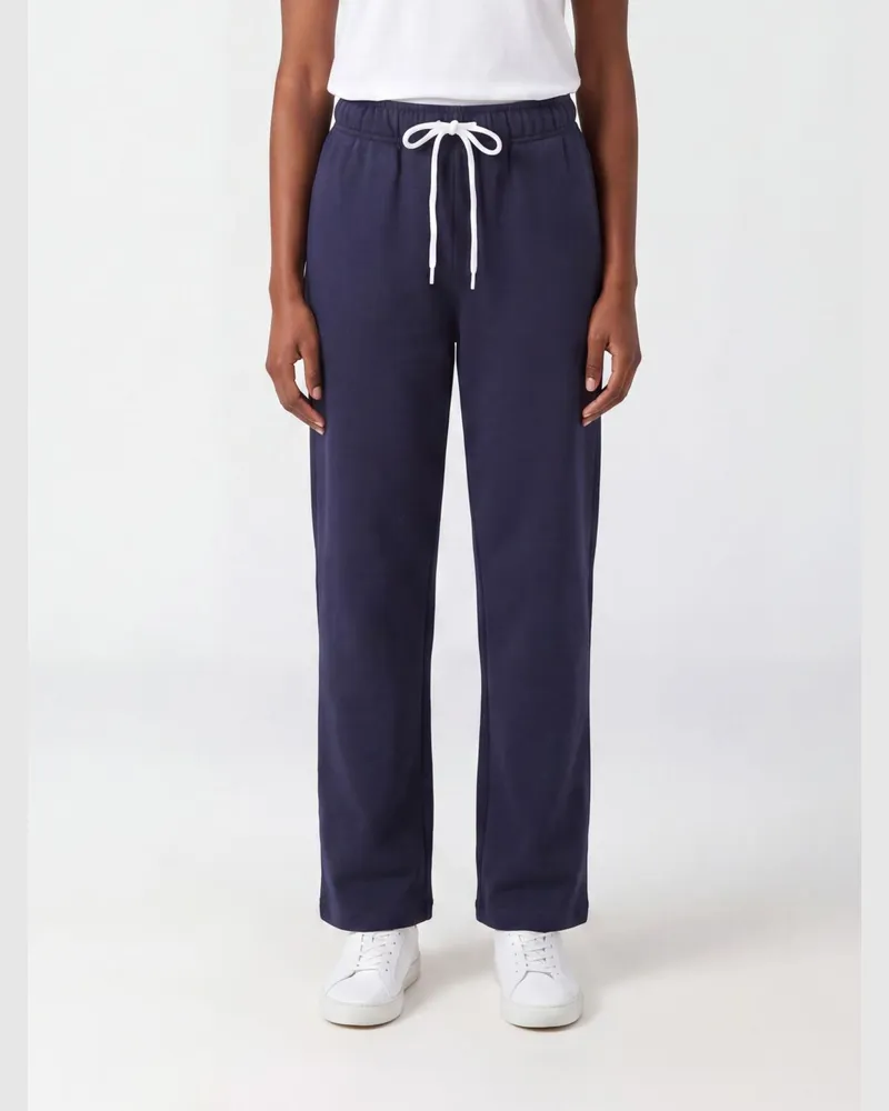 Ralph Lauren Jogginghose aus Baumwolle mit weitem Bein und hoher Taille Navy
