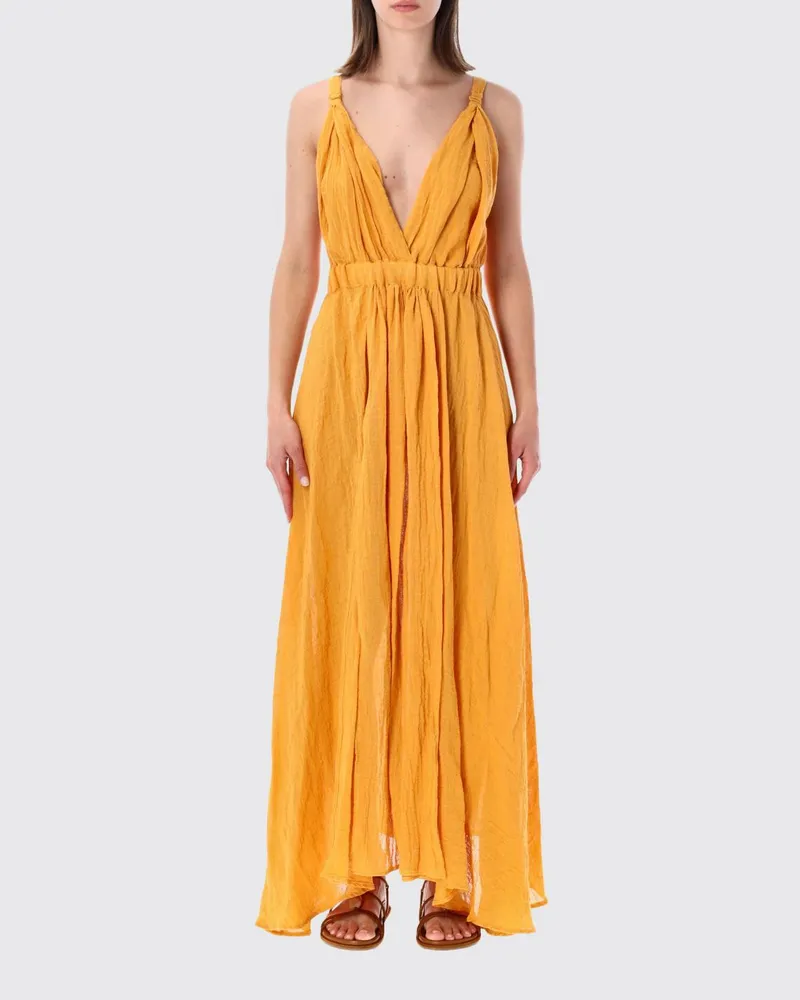 120% Lino Kleid damen Orange