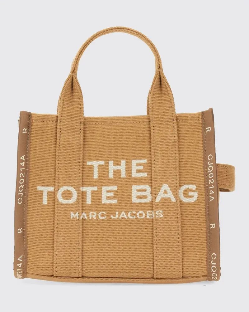 Marc Jacobs The Small Tote Bag Handtasche von aus Canvas mit Jacquard-Logo Beige