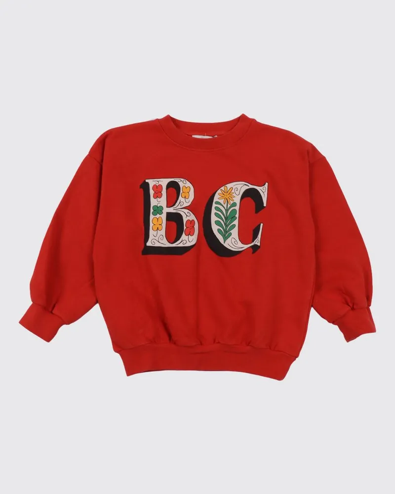 BOBO CHOSES Rundhals-Pullover Spring Letters aus Bio-Baumwolle Rot