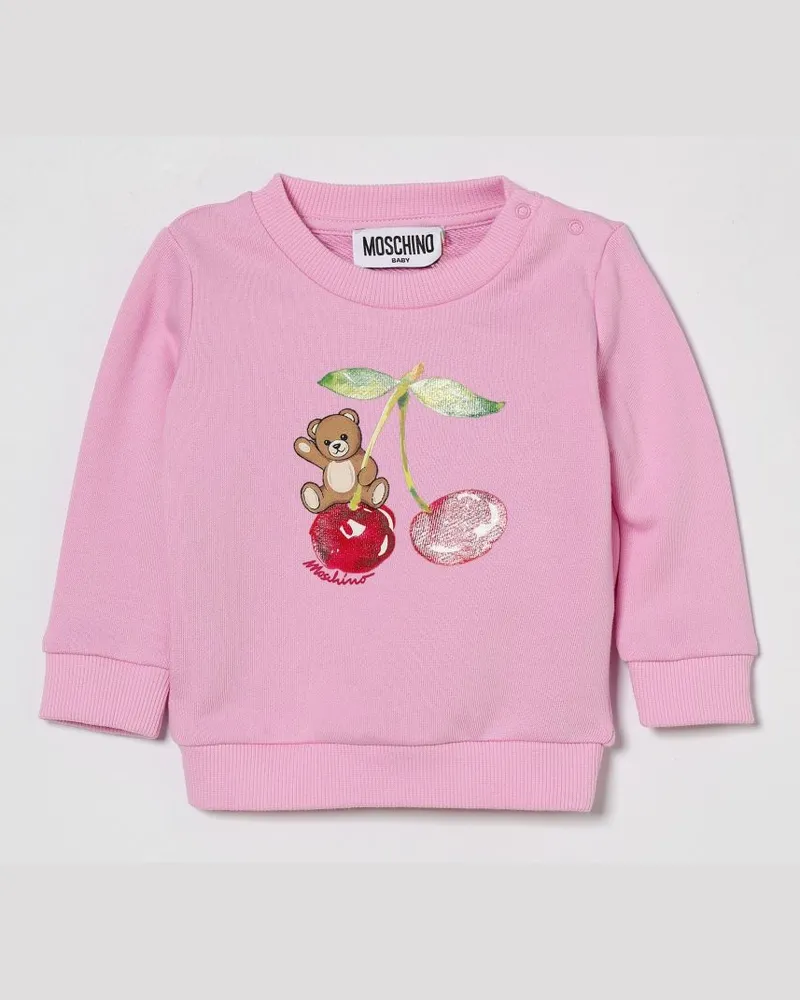 Moschino Baumwoll-Sweatshirt mit Teddy-Logo Pink