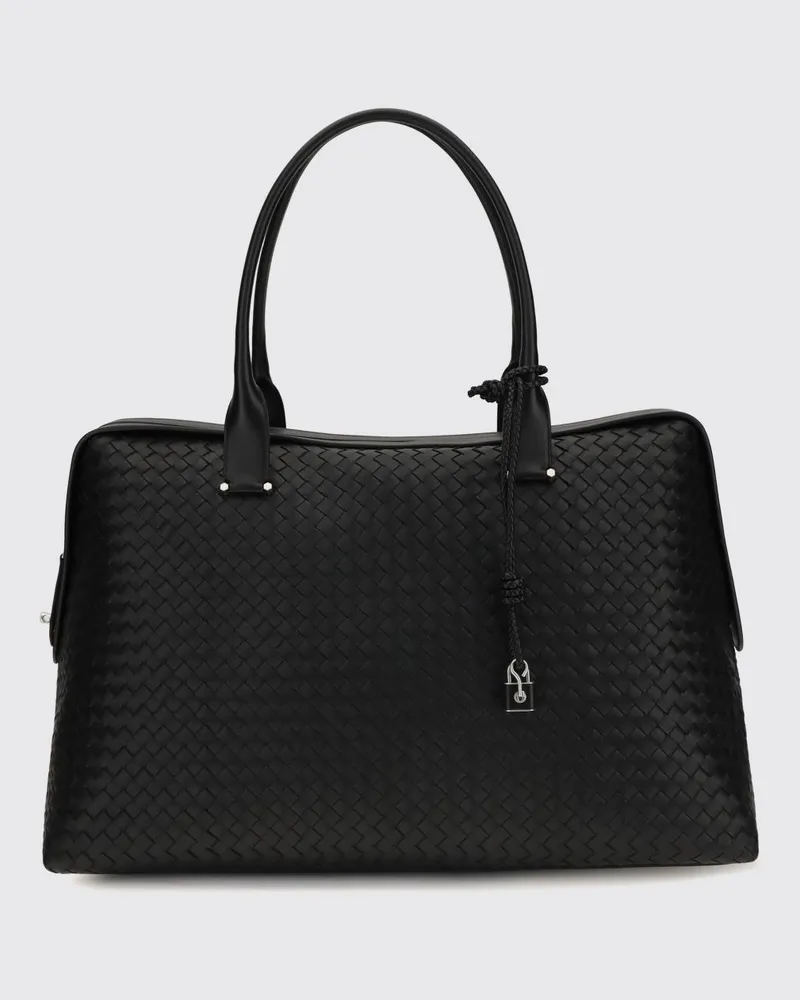 Bottega Veneta Vaporetto Tasche aus geflochtenem Leder Schwarz