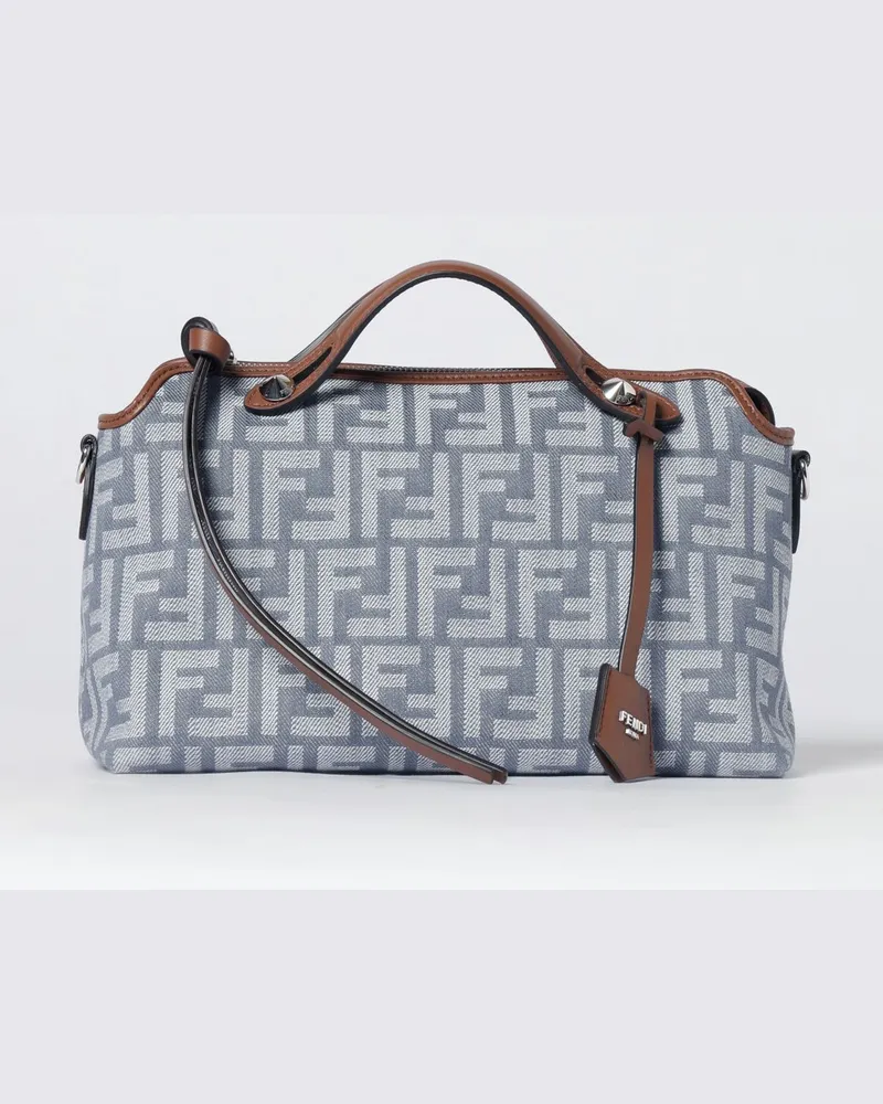 Fendi By The Way Tasche aus Denim mit FF Jacquard Monogramm Hellblau