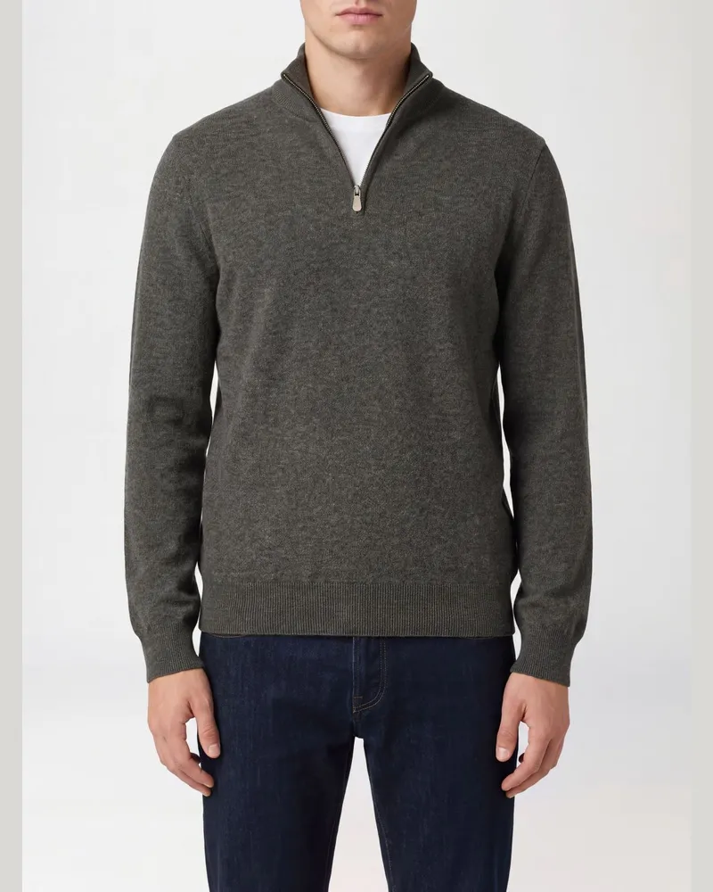Brunello Cucinelli Slim-Fit Kaschmir-Rollkragenpullover mit halbem Reißverschluss Grau