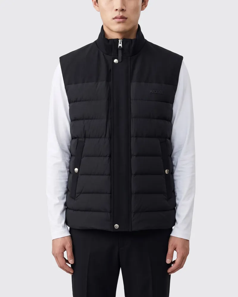 Mackage Gepolsterte, gesteppte Brody Nylon-Weste von mit hohem Kragen Schwarz