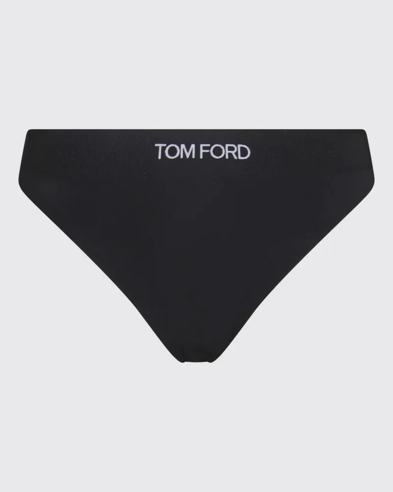 Tom Ford Modal-Tanga mit Jacquard-Logo Schwarz