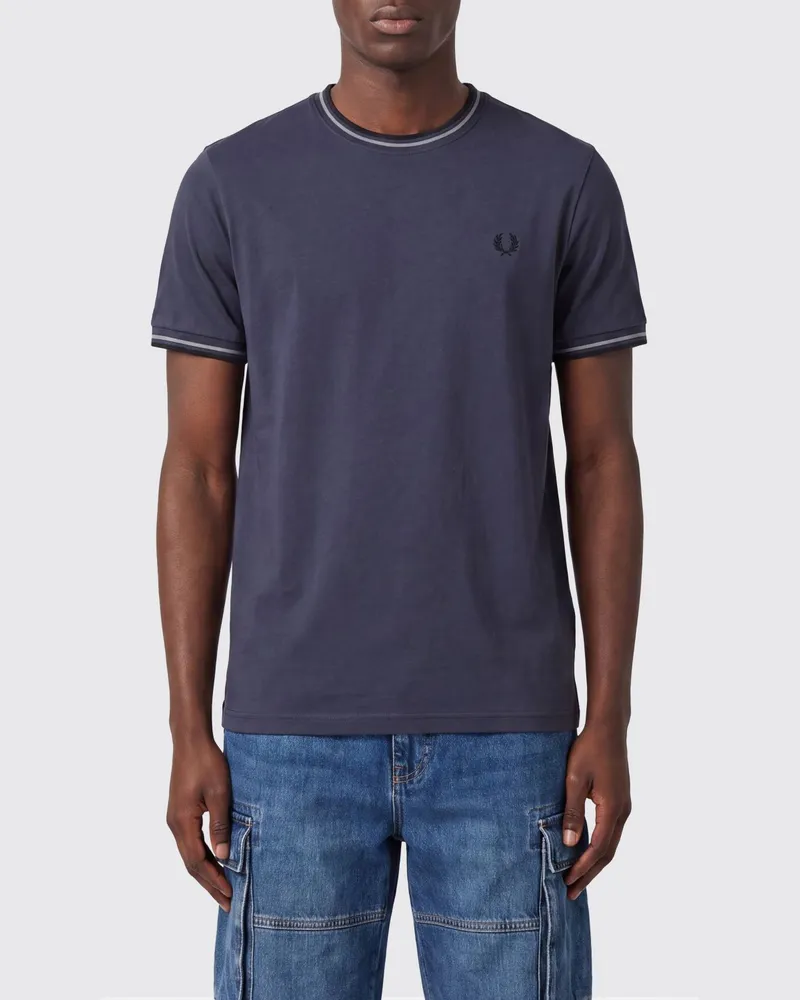 Fred Perry Baumwoll-T-Shirt mit Logo Charcoal
