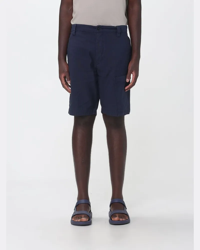 C.P. Company Cargoshorts aus Baumwolle und Leinen Navy