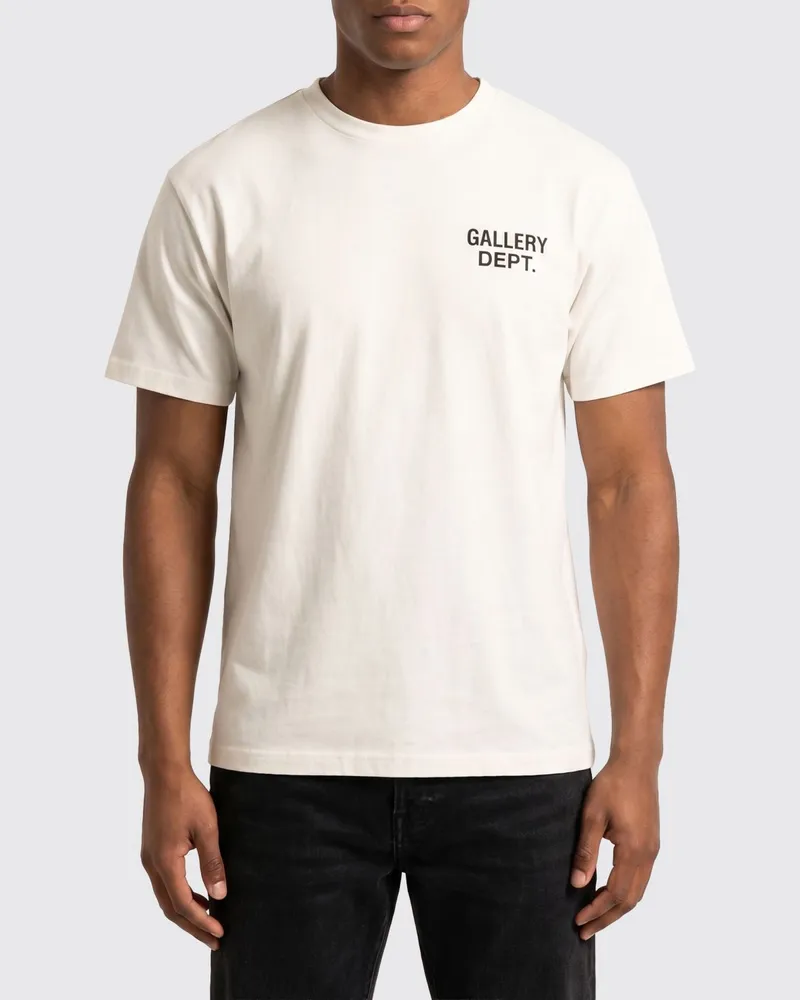 GALLERY DEPT. Slim Fit T-Shirt von aus Baumwolle mit Logo-Print und überschnittenen Schultern Weiß