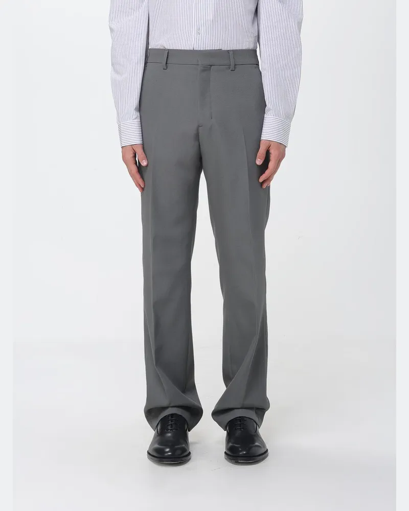 AMI Paris Gerade Wollhose Grau