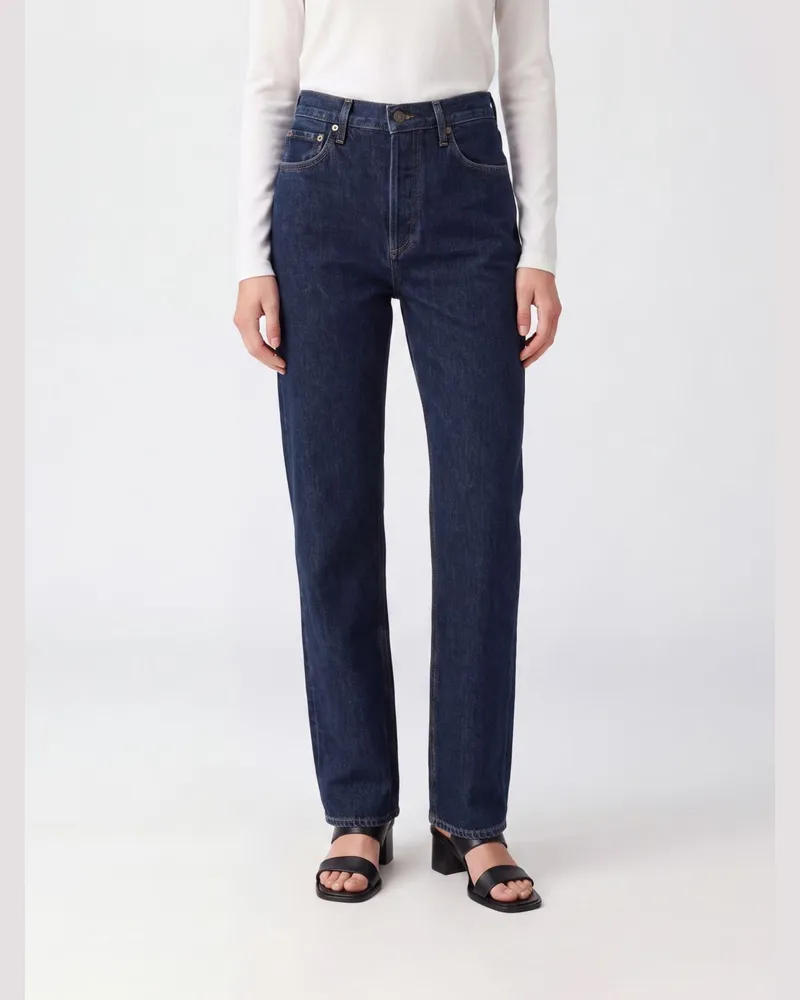 AGOLDE Straight-Leg Jeans mit hoher Taille von aus recyceltem Baumwolldenim Blau