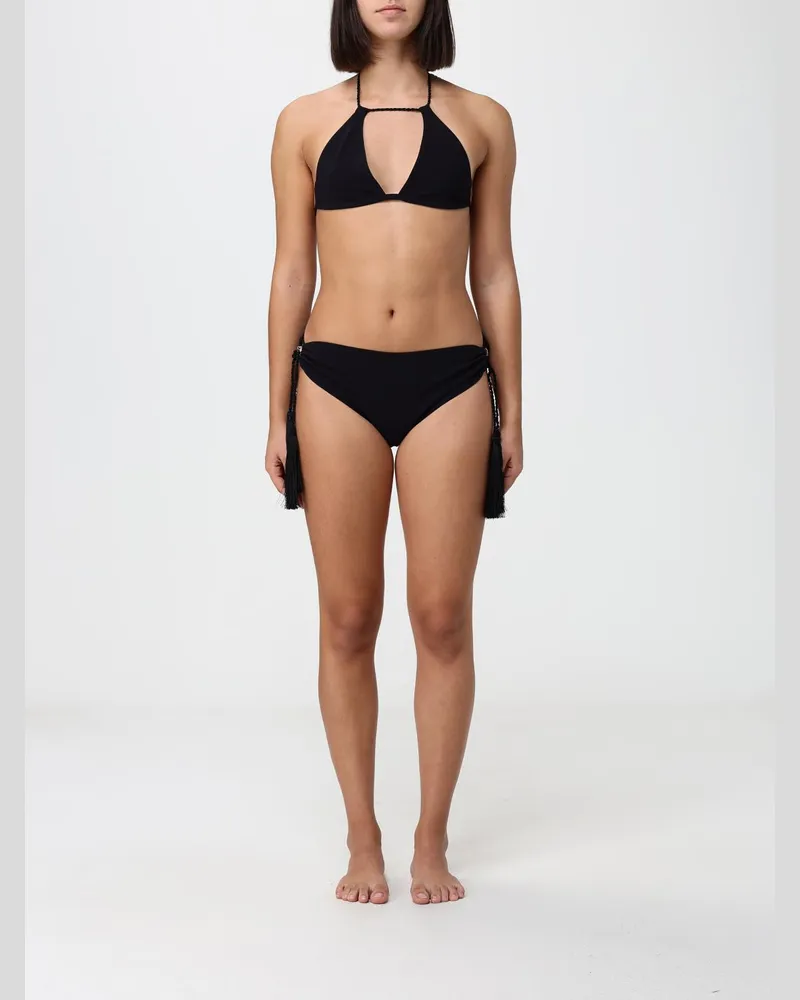 Alaïa Triangel-Bikini aus Polyamid mit niedrig sitzender Hose Schwarz