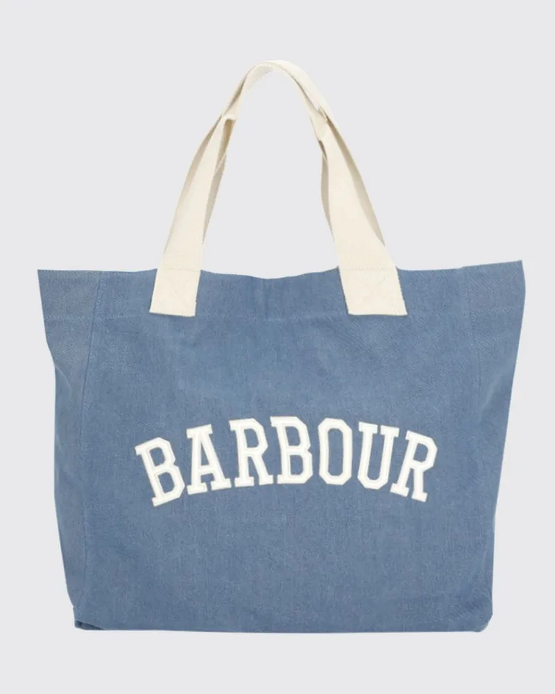 Barbour Emily Tasche aus Baumwolldenim mit gesticktem Logo Blau
