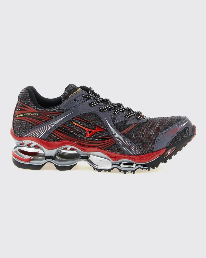 Mizuno Wave Prophecy 1 Sneakers aus technischem Gewebe und Mesh mit Logo und gedämpfter Sohle Grau