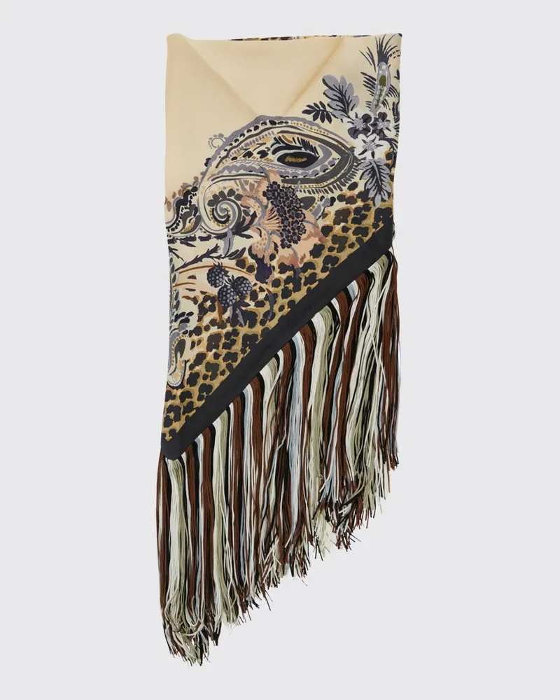Etro Paisley-Seidenschal aus reiner Seide mit Fransenkanten Fa01