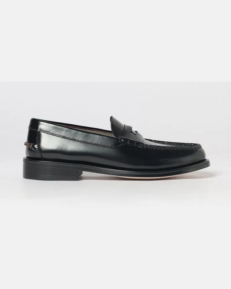 Paul Smith Penny Loafers aus gebürstetem Leder mit Ledersohle Schwarz