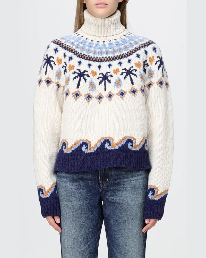 Alanui Rollkragenpullover aus reiner Schurwolle mit abstraktem Jacquard-Muster Braun