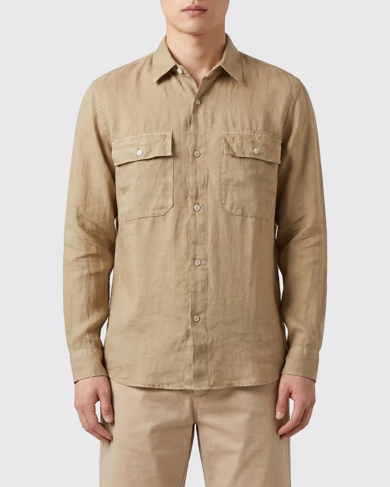 120% Lino T-shirt herren Natural
