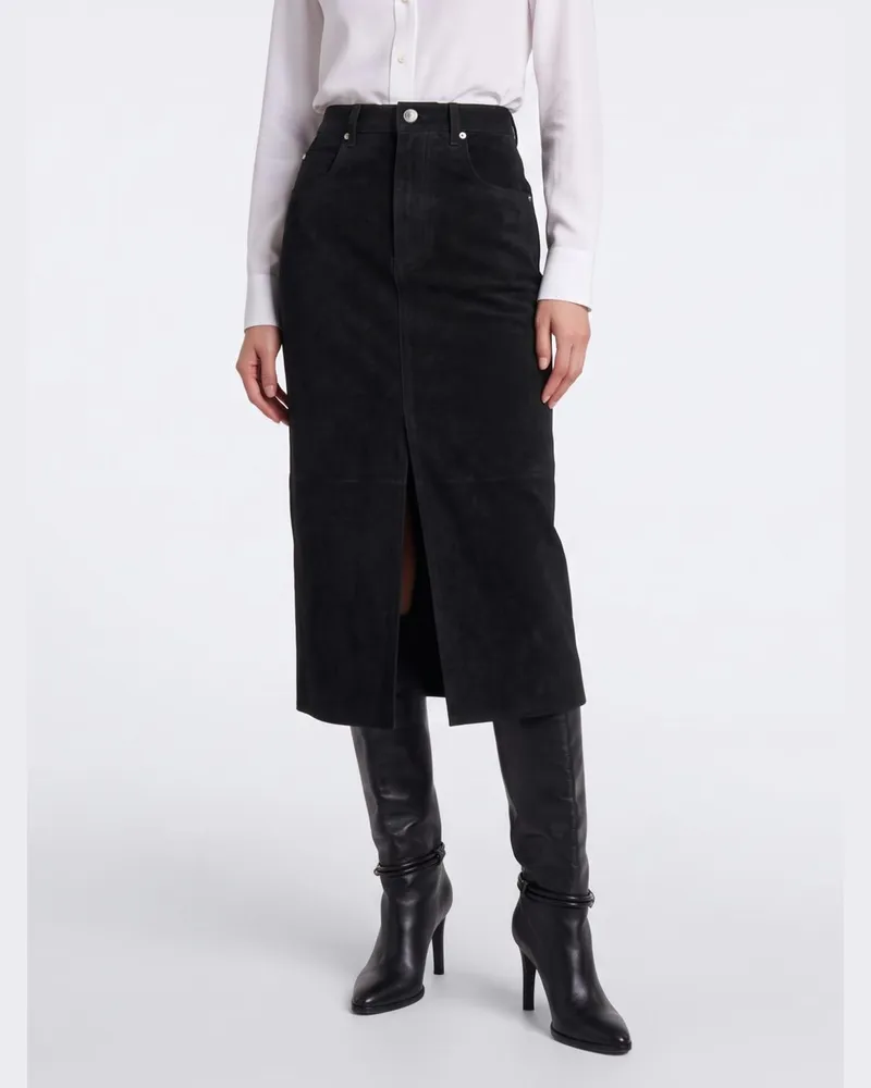 Étoile Isabel Marant Hoch taillierter Midi-Bleistiftrock Bisane von aus Baumwolle Schwarz