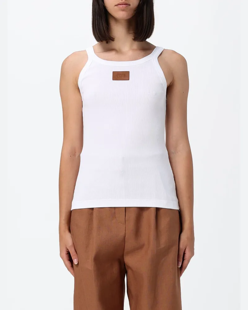 Fendi Slim-Fit-Top aus Baumwolle mit Trägern und appliziertem Logo Weiß