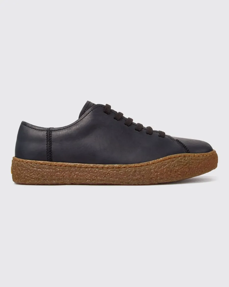 Camper Low-Top-Sneaker Peu Terreno aus Nubukleder mit Logoprägung Schwarz