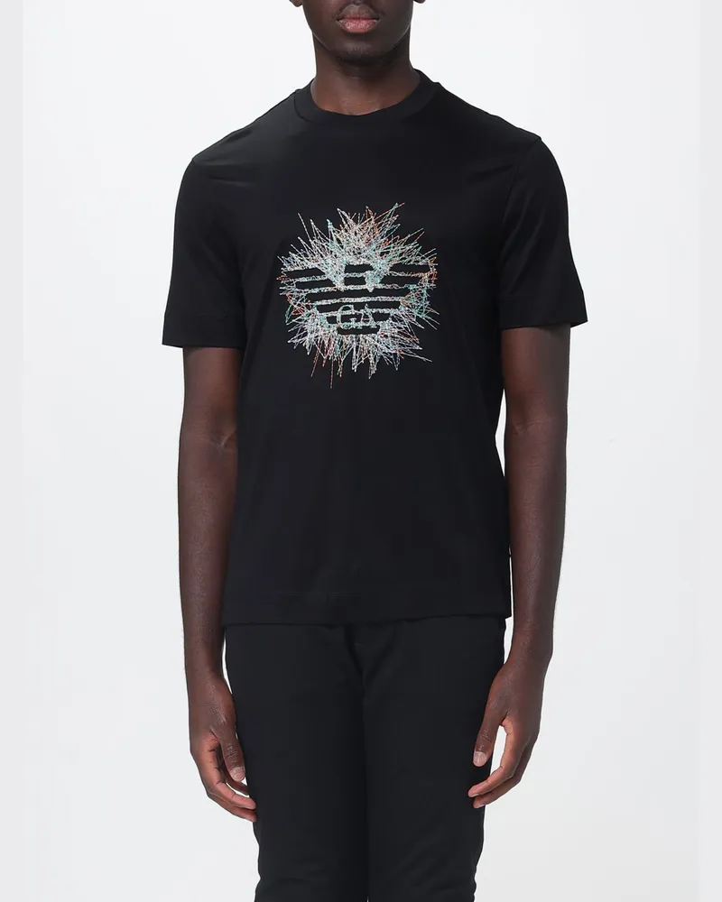 Emporio Armani Polohemd aus Baumwollmischung Schwarz