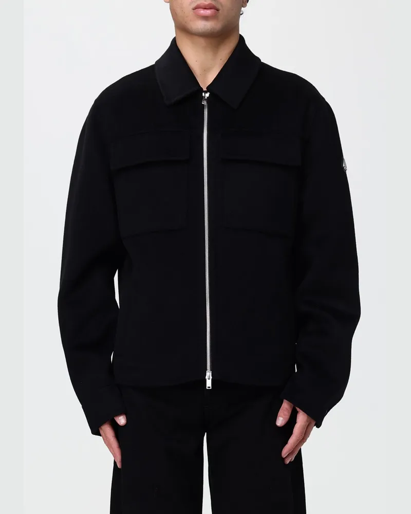 Moose Knuckles Hemdjacke aus Woll-, Kaschmir- und Seidenmischung mit Reißverschluss Schwarz