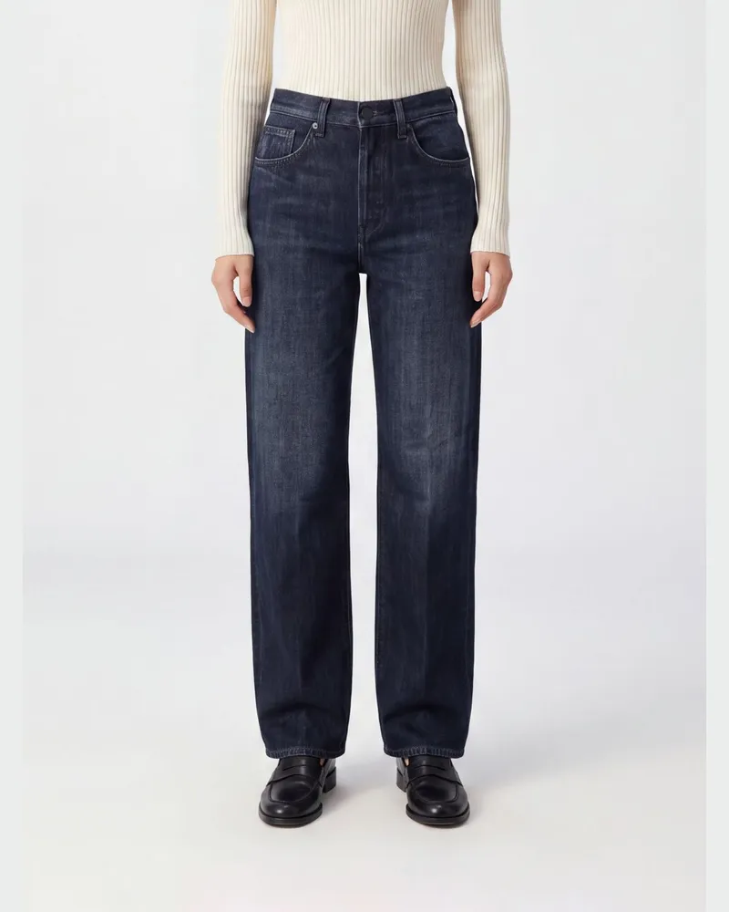 Dondup High-Waist Wide-Leg Jeans aus Baumwoll- und Lyocell-Denim Blau
