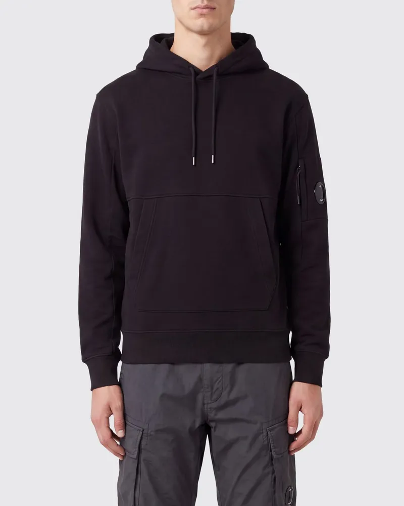 C.P. Company Baumwoll-Hoodie von mit Kängurutasche Schwarz