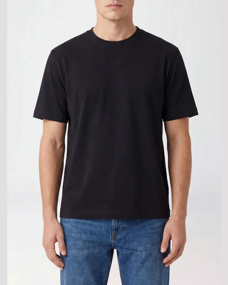 CIRCOLO 1901 Kurzärmeliges Rundhals-T-Shirt aus Stretch-Baumwolljersey Schwarz